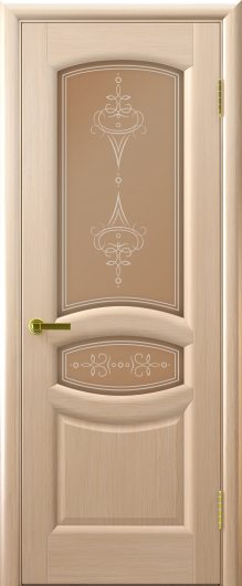 Межкомнатная шпонированная дверь Luxor Legend Анастасия Беленый дуб остекленная — фото 1